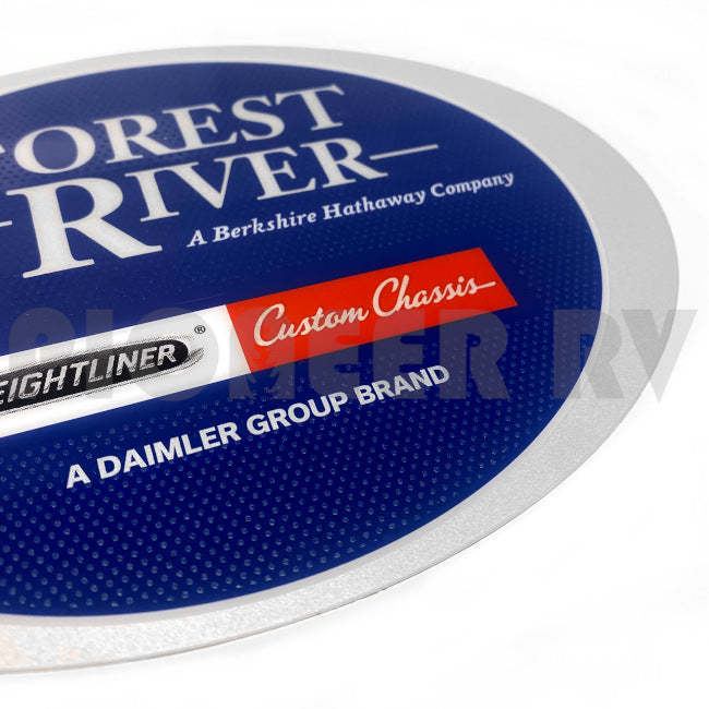 Forest River RV Oval Logo Decal 7.25" x 5" for Lighted Base F100395261 | Pioneer RV, OEM Replacement Parts