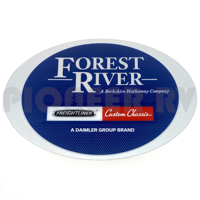 Forest River RV Oval Logo Decal 7.25" x 5" for Lighted Base F100395261 | Pioneer RV, OEM Replacement Parts