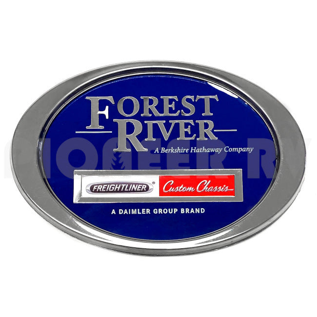 Forest River RV Blue Oval Lighted Emblem Decal 7.5" x 5" F100212115 | Pioneer RV, OEM Replacement Parts