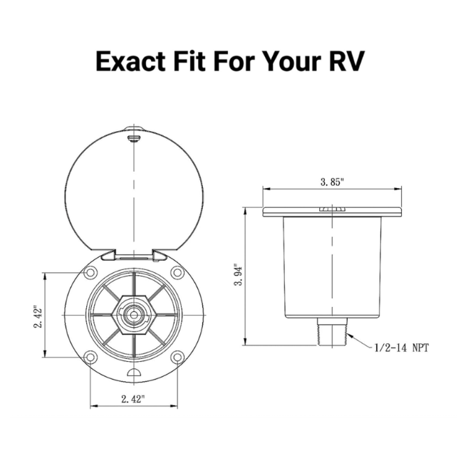 Forest River RV Exterior Spray Port Quick Connect Valve 08623098 | Pioneer RV, OEM Replacement Parts
