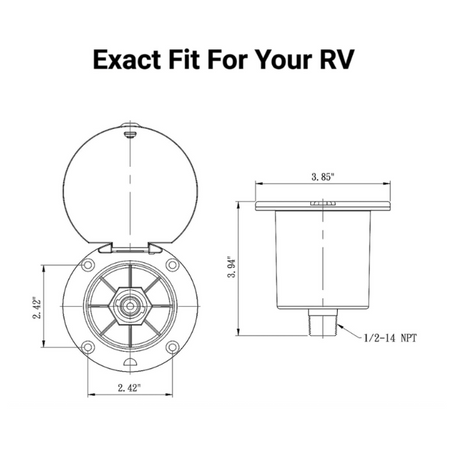 Forest River RV Exterior Spray Port Quick Connect Valve 08623098 | Pioneer RV, OEM Replacement Parts