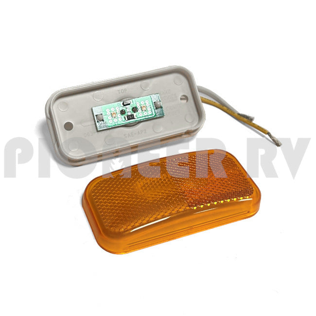 Forest River RV Amber Clearance Light LED, White Base 08734352 | Pioneer RV, OEM Replacement Parts