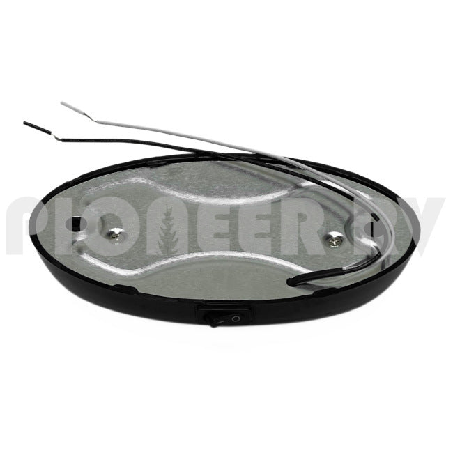 Forest River RV Black Oval Porch Light 6.25" with On/Off Switch F100033445 | Pioneer RV, OEM Replacement Parts