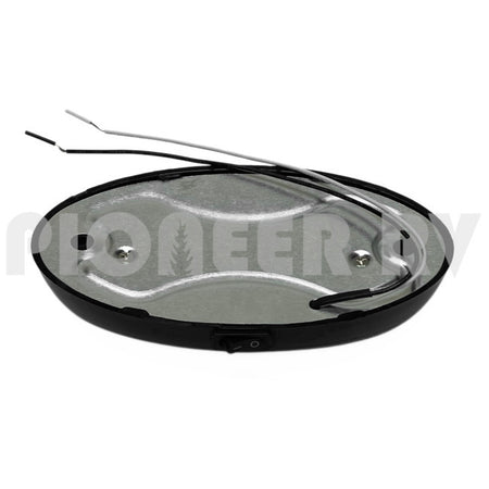 Forest River RV Black Oval Porch Light 6.25" with On/Off Switch F100033445 | Pioneer RV, OEM Replacement Parts