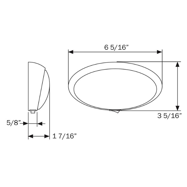 Forest River RV Black Oval Porch Light 6.25" with On/Off Switch F100033445 | Pioneer RV, OEM Replacement Parts