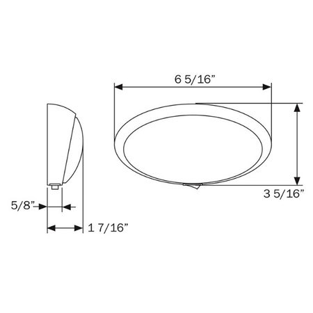 Forest River RV Black Oval Porch Light 6.25" with On/Off Switch F100033445 | Pioneer RV, OEM Replacement Parts