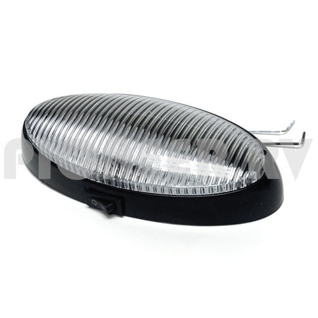 Forest River RV Black Oval Porch Light 6.25" with On/Off Switch F100033445 | Pioneer RV, OEM Replacement Parts