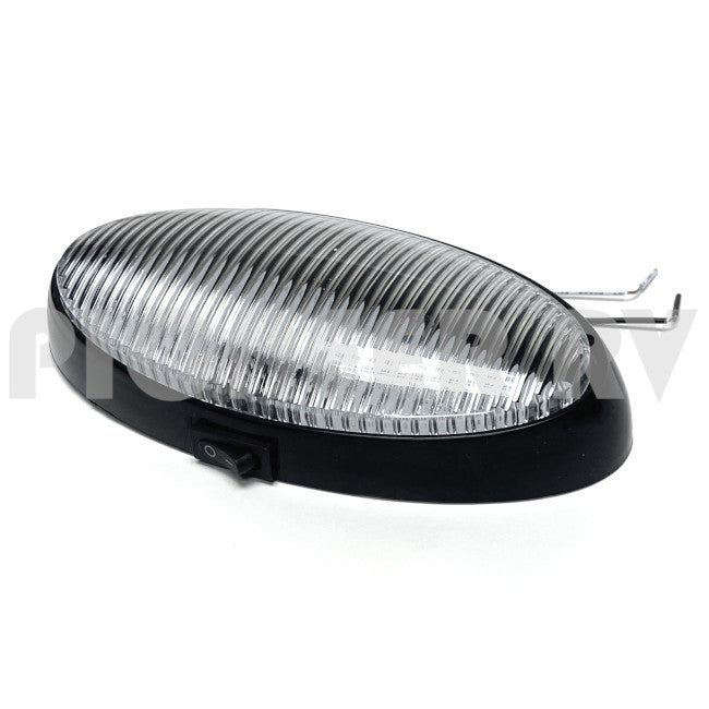 Forest River RV Black Oval Porch Light 6.25" with On/Off Switch F100033445 | Pioneer RV, OEM Replacement Parts