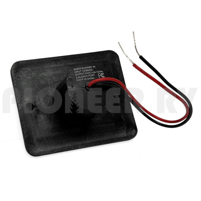 Forest River RV Double USB Port 2.75" x 2.25" Black F100048469 | Pioneer RV, OEM Replacement Parts