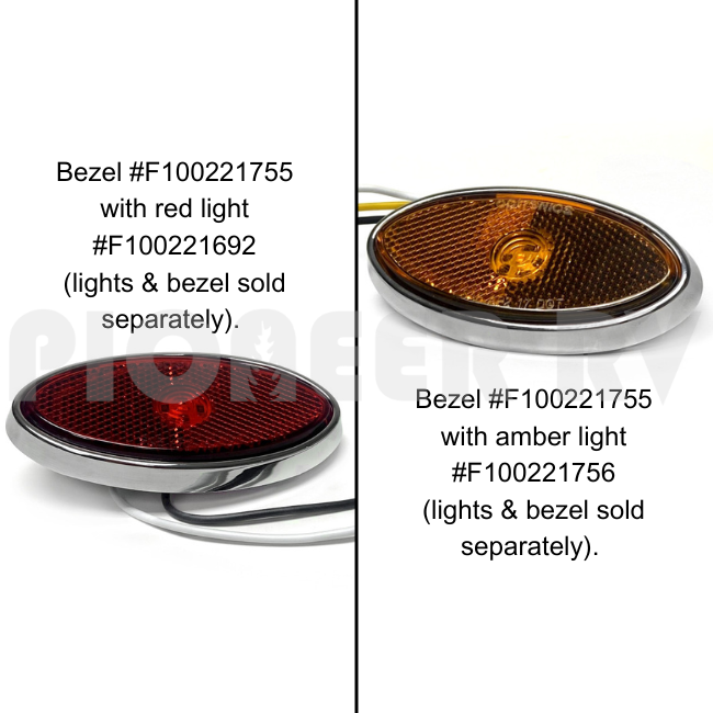 Forest River RV Side Clearance Light Amber Oval F100221756 | Pioneer RV, OEM Replacement Parts