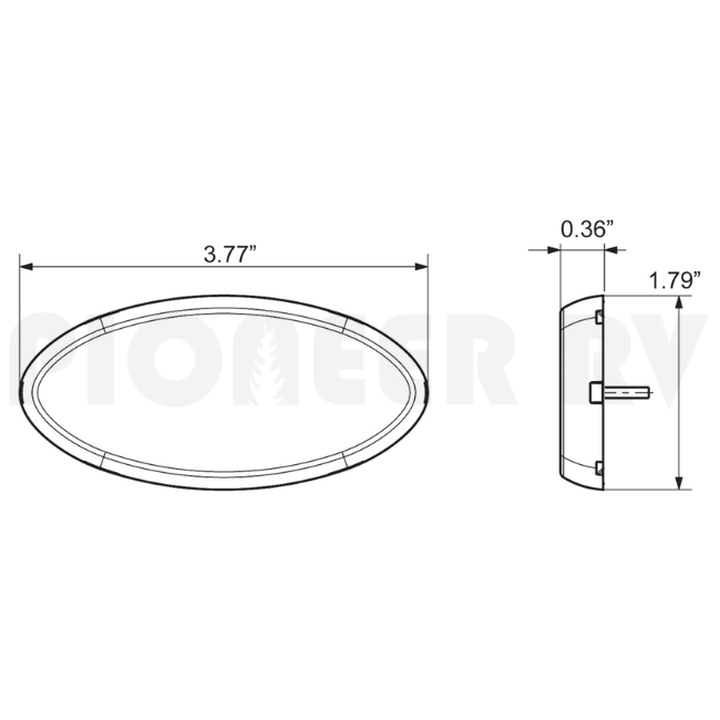Forest River RV Side Clearance Light Amber Oval F100221756 | Pioneer RV, OEM Replacement Parts