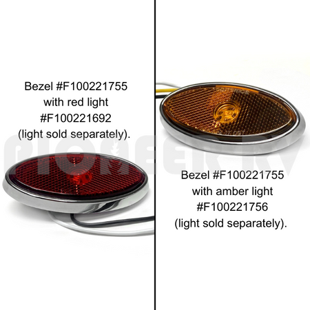 Forest River RV Chrome Bezel for Oval Clearance Light F100221755 | Pioneer RV, OEM Replacement Parts