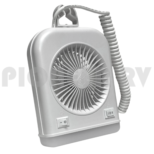 Forest River RV White 2-Speed Bunk Fan with 12V Light F100222517 | Pioneer RV, OEM Replacement Parts