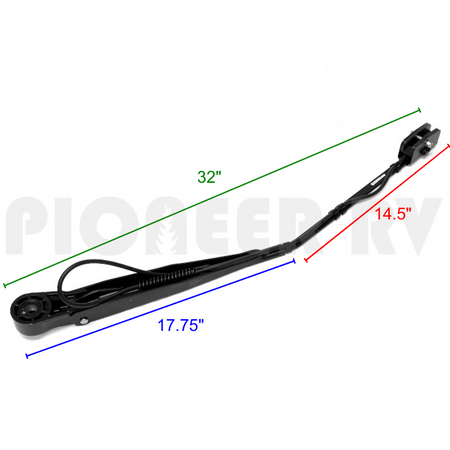 Forest River RV Passenger Side Wiper Arm 33" Saddle Mount (G5 / Butterfly) F100232291 | Pioneer RV, OEM Replacement Parts