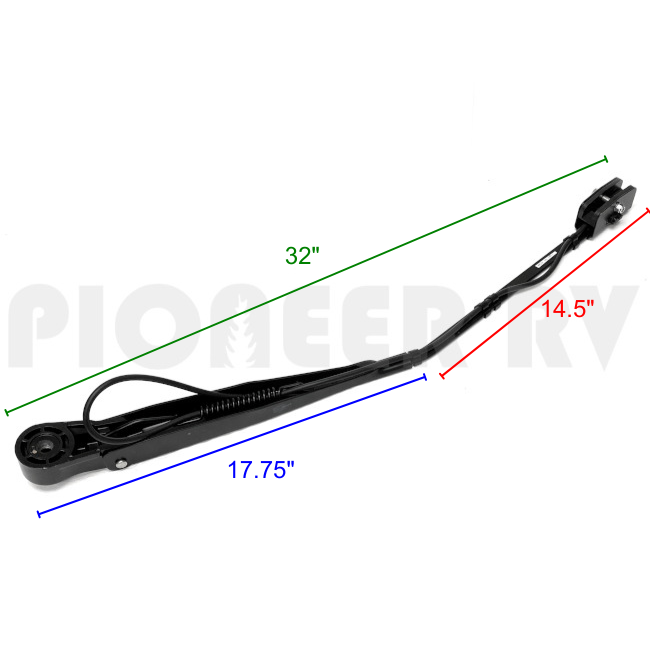 Forest River RV Passenger Side Wiper Arm 33" Saddle Mount (G5 / Butterfly) F100232291 | Pioneer RV, OEM Replacement Parts
