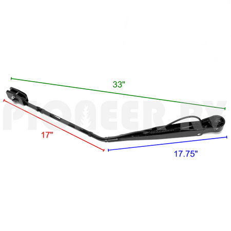 Forest River RV Driver Side Wiper Arm 33" Saddle Mount (G5 / Butterfly) F100232292 | Pioneer RV, OEM Replacement Parts