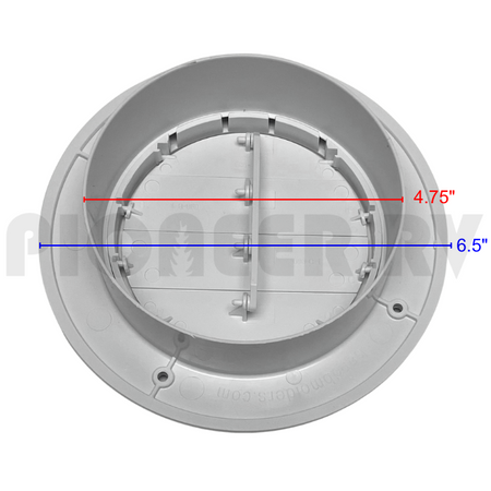 Forest River RV A/C Ceiling Vent Round White F100253875 | Pioneer RV, OEM Replacement Parts